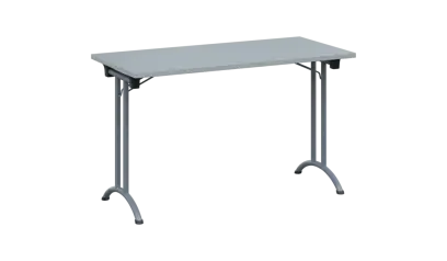 SLA 125 lak skládací jednací stůl 1250x600, deska 25 mm, podnož stříbrný lak, deska šedá